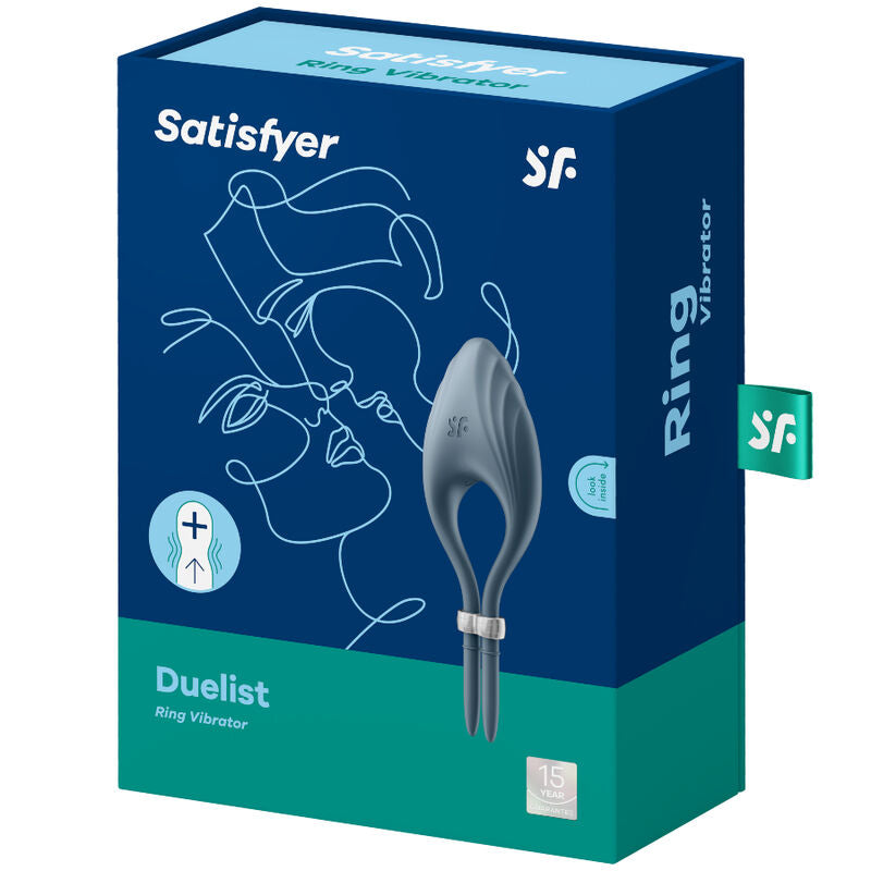 SATISFYER - ANEL VIBRATÓRIO DUELIST AZUL