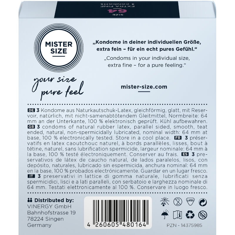 PRESERVATIVOS TAMANHO MISTER - XXL 64 MM (3 UNIDADES)