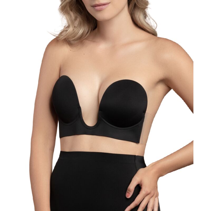 BYE-BRA - BLACK U-SHAPED HANDLESS BRA CUP B