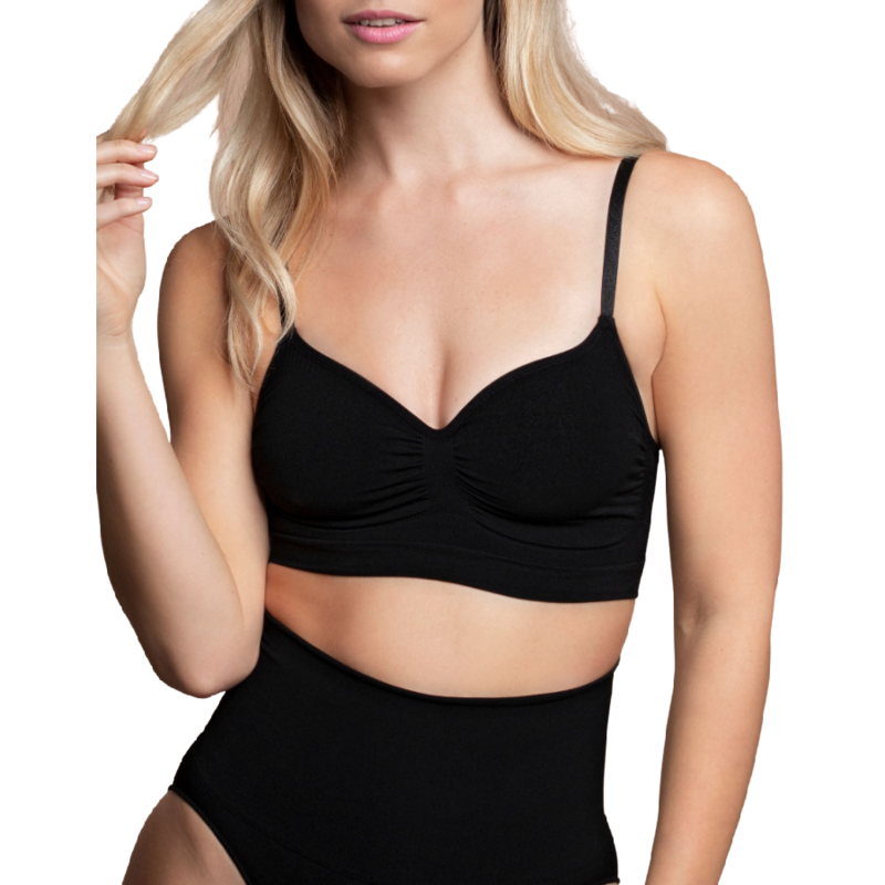 BYE-BRA - MEDIUM CONTROL SEAMLESS BRA BLACK SIZE S