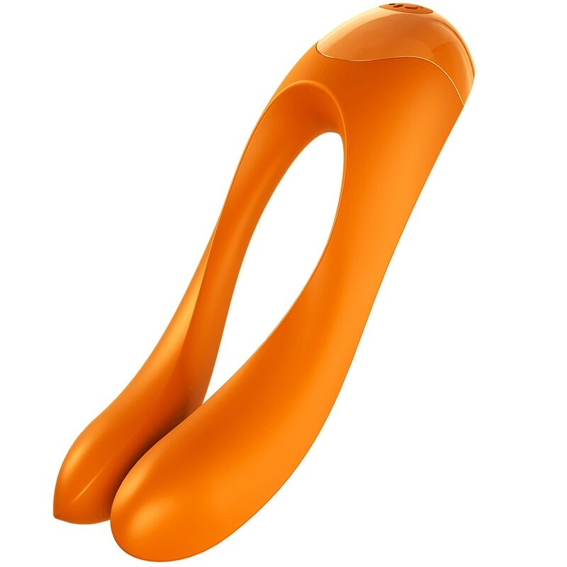 SATISFYER - VIBRADOR DE DEDO CANDY CANE ORANGE