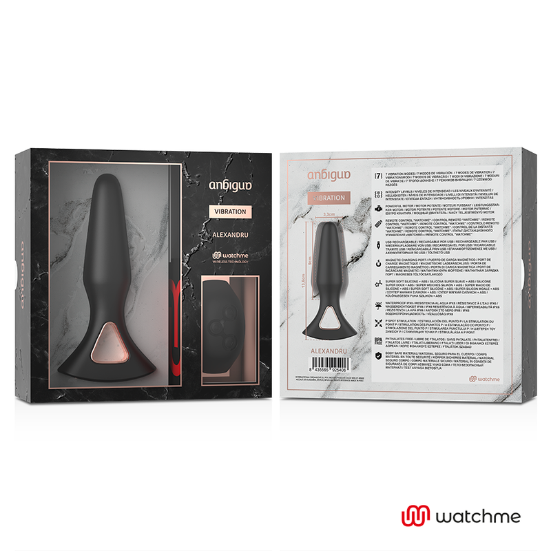 ANBIGUO - WATCHME VIBRADOR COM CONTROLE REMOTO PLUG ANAL ALEXANDRU