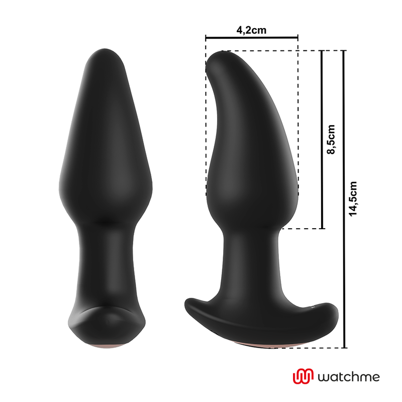 ANBIGUO - VIBRADOR ANAL DE CONTROLE REMOTO WATCHME COM CONTAS GIRATÓRIAS AMADEUS