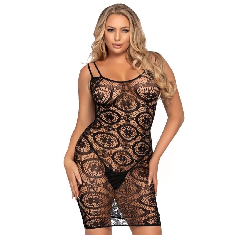 LEG AVENUE - BLACK CROCHET MINI DRESS