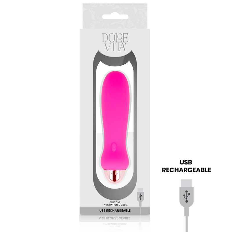 DOLCE VITA - VIBRADOR RECARREGÁVEL FIVE PINK 7 VELOCIDADES