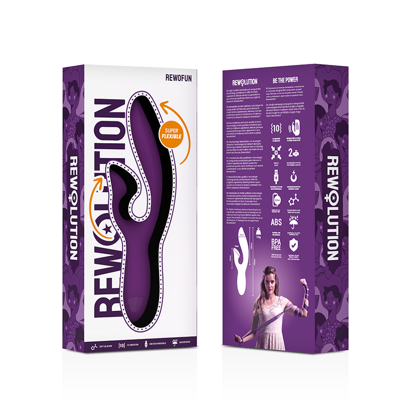 REWOLUTION - REWOFUN VIBRADOR FLEXÍVEL COM COELHO