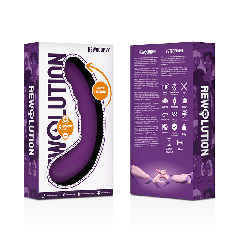 REWOLUTION - VIBRADOR FLEXÍVEL RECARREGÁVEL REWOCURVY