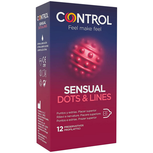 CONTROL - SENSUAL DOTS &amp; LINES POINTS AND STRETCHES 12 UNITS