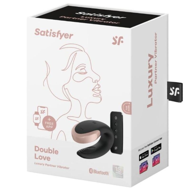 SATISFYER - DOUBLE LOVE APP VIBRATOR FOR COUPLES LUXURY BLACK