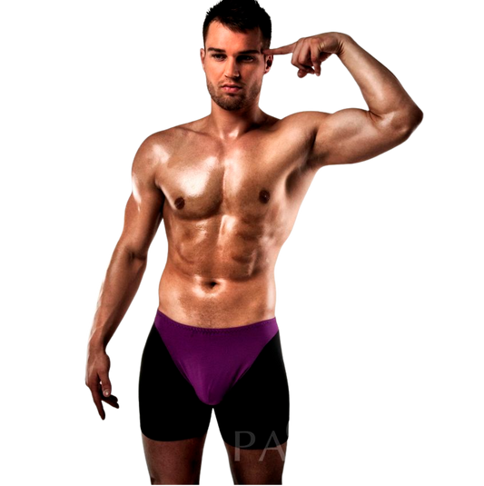 PASSION - BOXER 009 LILAC/BLACK EROTIC LINGERIE S/M