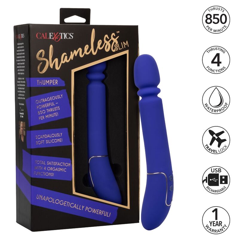 CALEXOTICS - SHAMELESS SLIM THUMPER MASSAGER AZUL