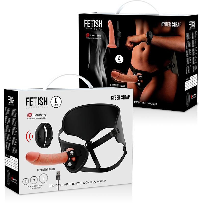 FETISH SUBMISSIVE CYBER STRAP - ARNES CON DILDO CONTROL REMOTO TECNOLOGIA WATCHME L