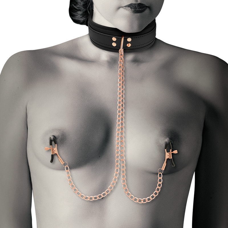 COQUETTE CHIC DESIRE - FANTASY NECKLACE WITH NEOPRENE LINED NIPPLE CLAMPS