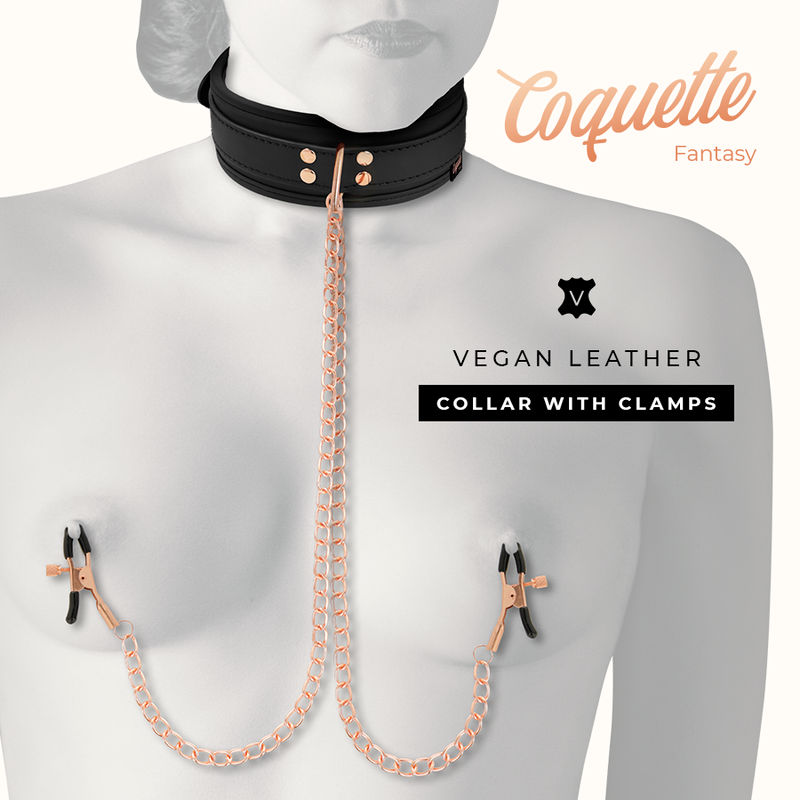 COQUETTE CHIC DESIRE - FANTASY NECKLACE WITH NEOPRENE LINED NIPPLE CLAMPS