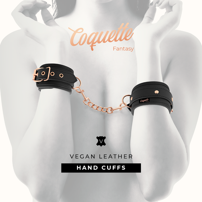 COQUETTE CHIC DESIRE - FANTASY VEGAN LEATHER HANDCUFFS WITH NOPRENE LINING