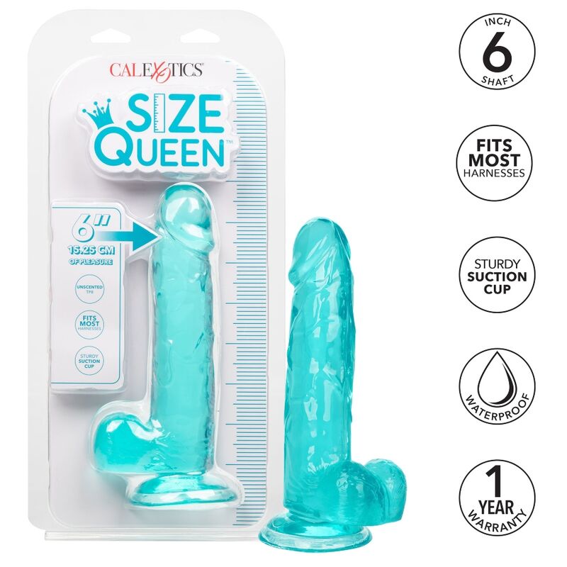 CALEXOTICS - DILDO TAMANHO QUEEN AZUL 15,3 CM