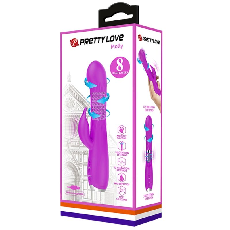 PRETTY LOVE - VIBRADOR MOLLY COM ROTAÇÃO RECARREGÁVEL