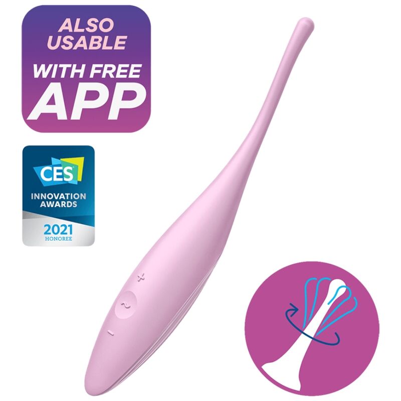 SATISFYER - ESTIMULADOR DE CLITÓRIS TWIRLING JOY ROSA