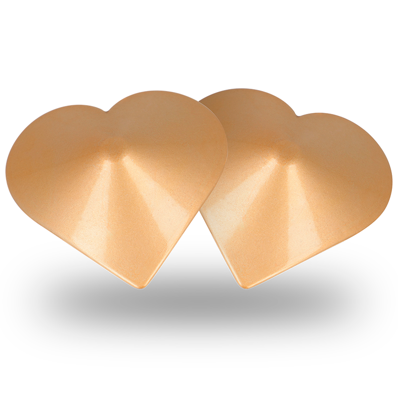 COQUETTE CHIC DESIRE - METAL NIPPLE COVERS WITH GOLDEN HEARTS