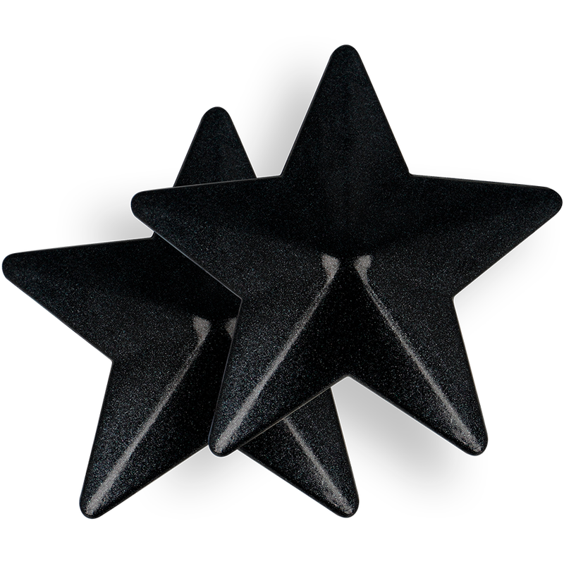 COQUETTE CHIC DESIRE - BLACK STARS METAL NIPPLE COVERS