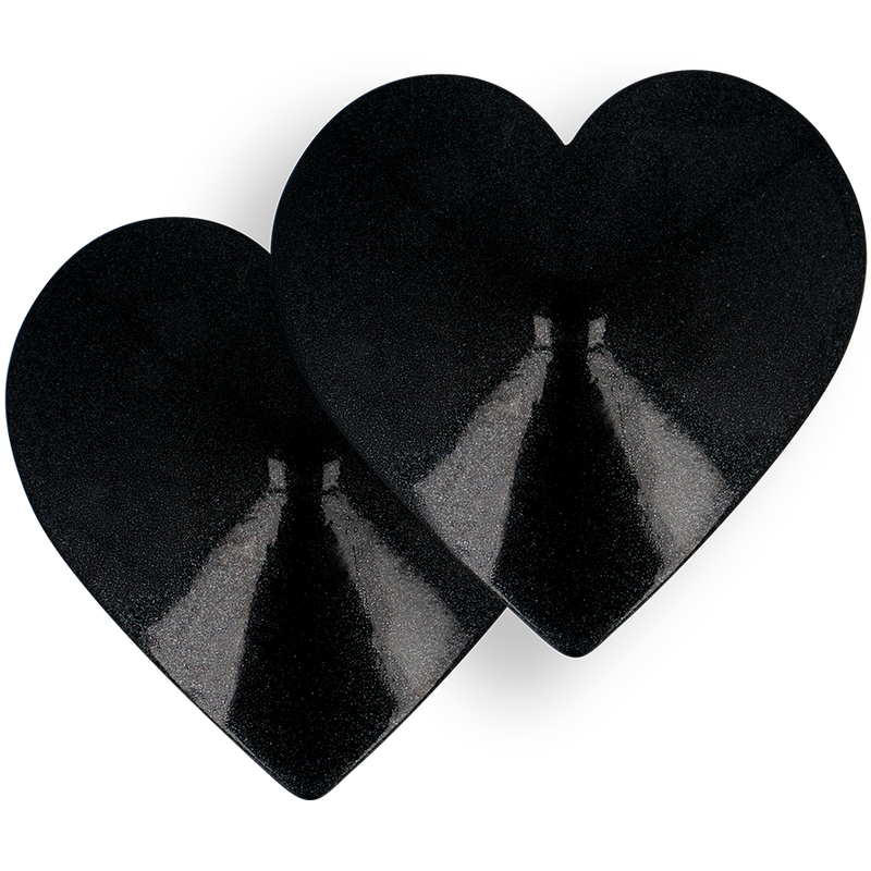 COQUETTE CHIC DESIRE - BLACK HEARTS METAL NIPPLE COVERS