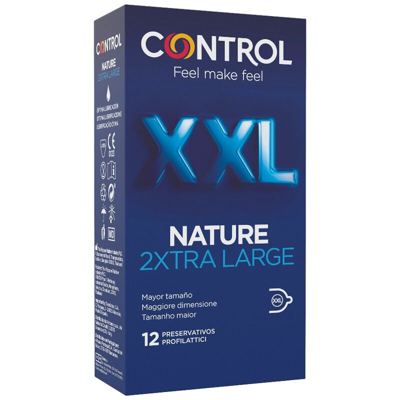 CONTROL - NATUREZA 2XTRA GRANDE PRESERVATIVOS XXL - 12 UNIDADES