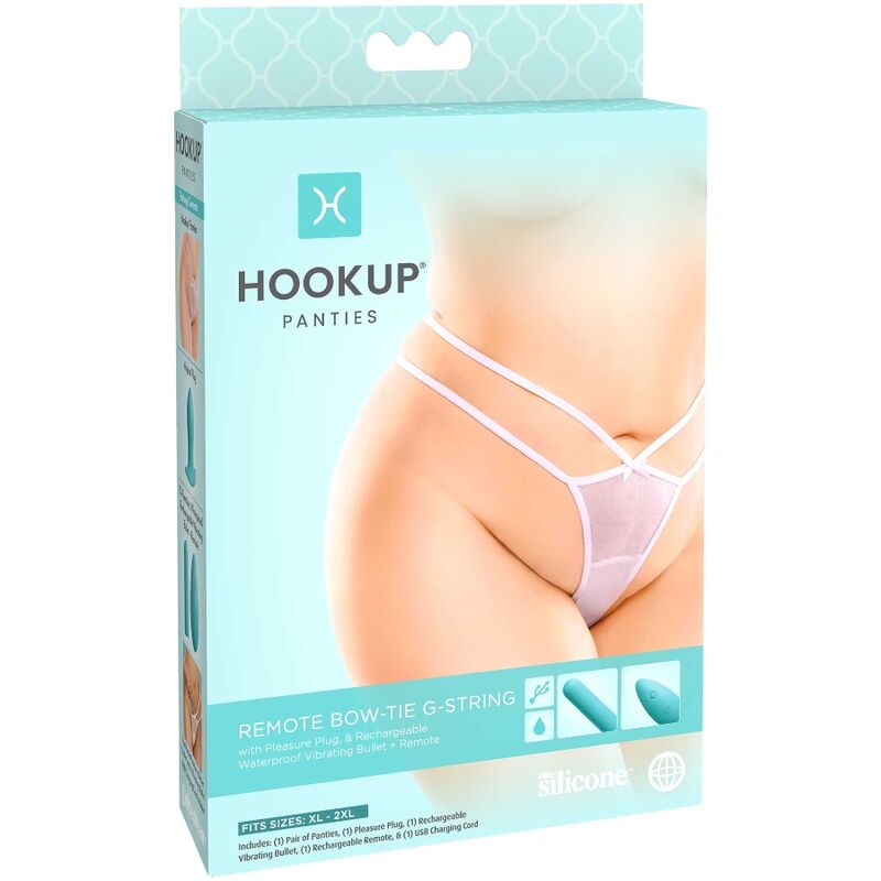 HOOK UP PANTIES - REMOTE BOW-TIE G-STRING TALLA XL/XXL