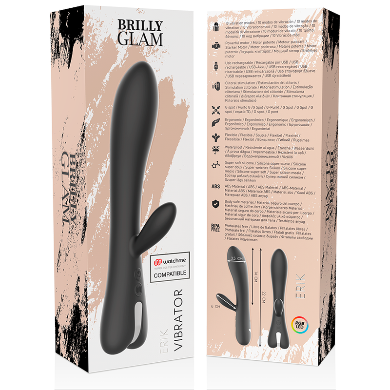 BRILLY GLAM - VIBRADOR ERIK COMPATÍVEL COM TECNOLOGIA WIRELESS WATCHME