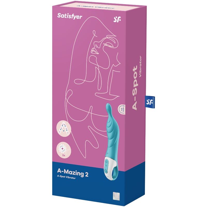 SATISFYER - VIBRADOR INCRÍVEL COM 2 PONTOS TURQUESA