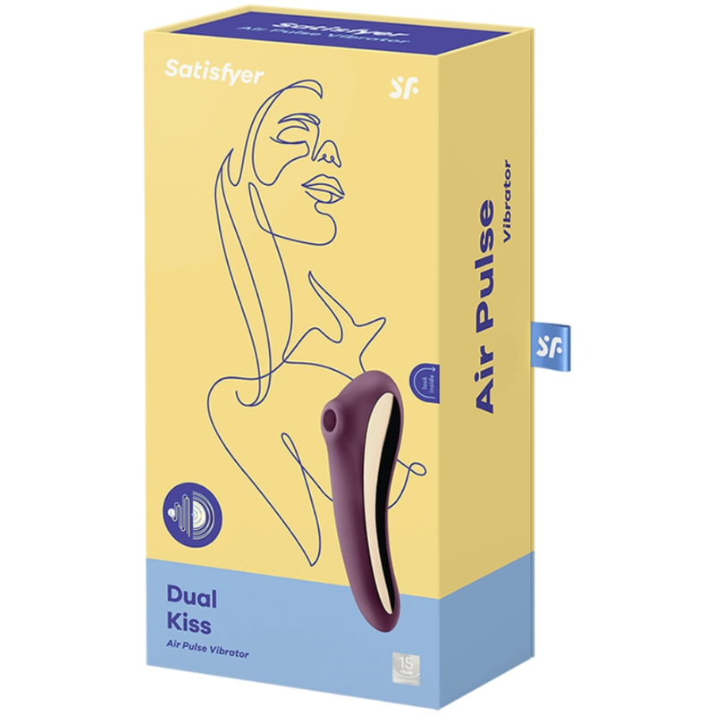 SATISFYER - ESTIMULADOR DE CLITÓRIS DUAL KISS ROXO