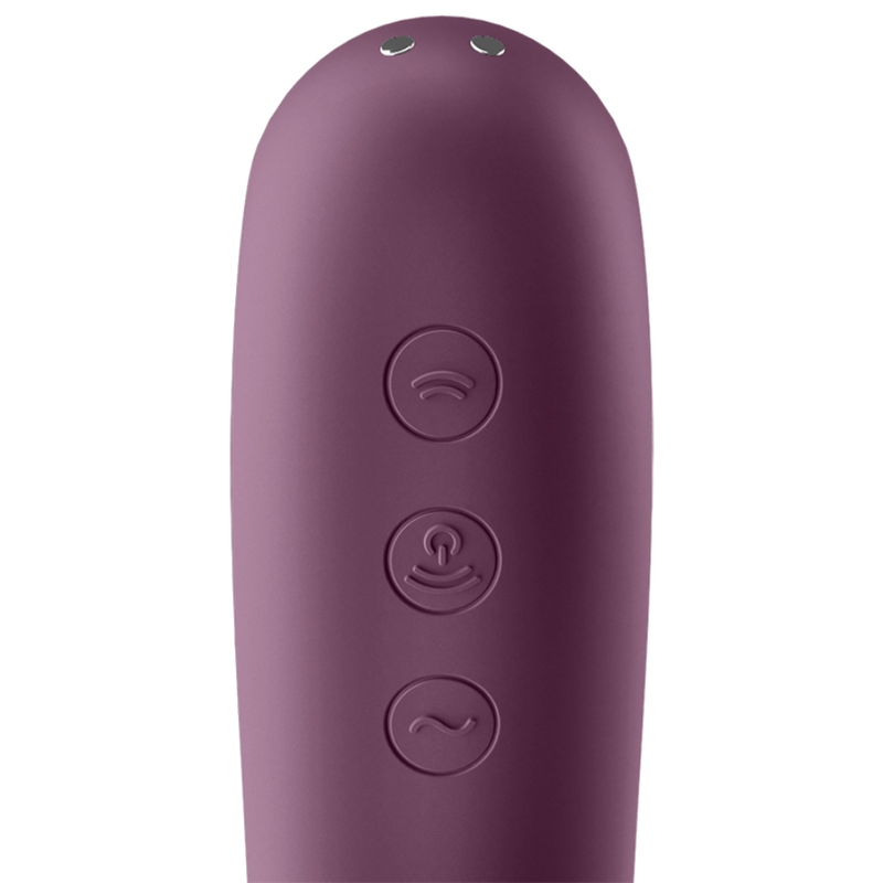 SATISFYER - ESTIMULADOR DE CLITÓRIS DUAL KISS ROXO