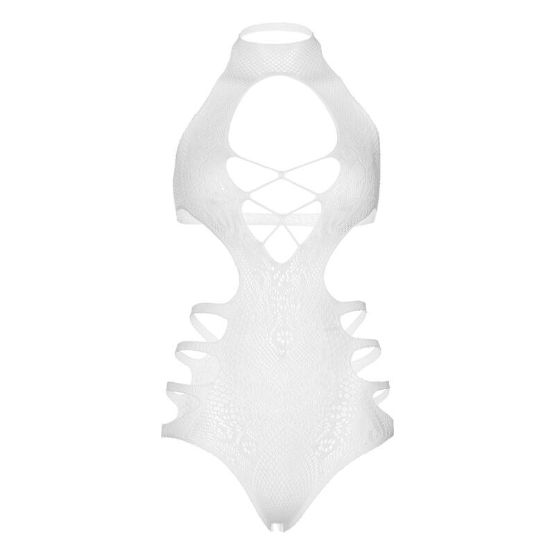 LEG AVENUE - ONE SIZE LACE BODYSUIT - WHITE