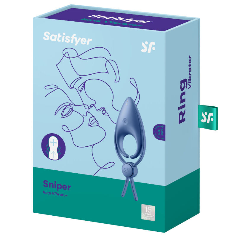 SATISFYER - ANEL VIBRANTE SNIPER AZUL