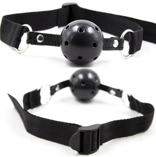 OHMAMA FETISH - BLACK FABRIC BREATHABLE BALL GAG