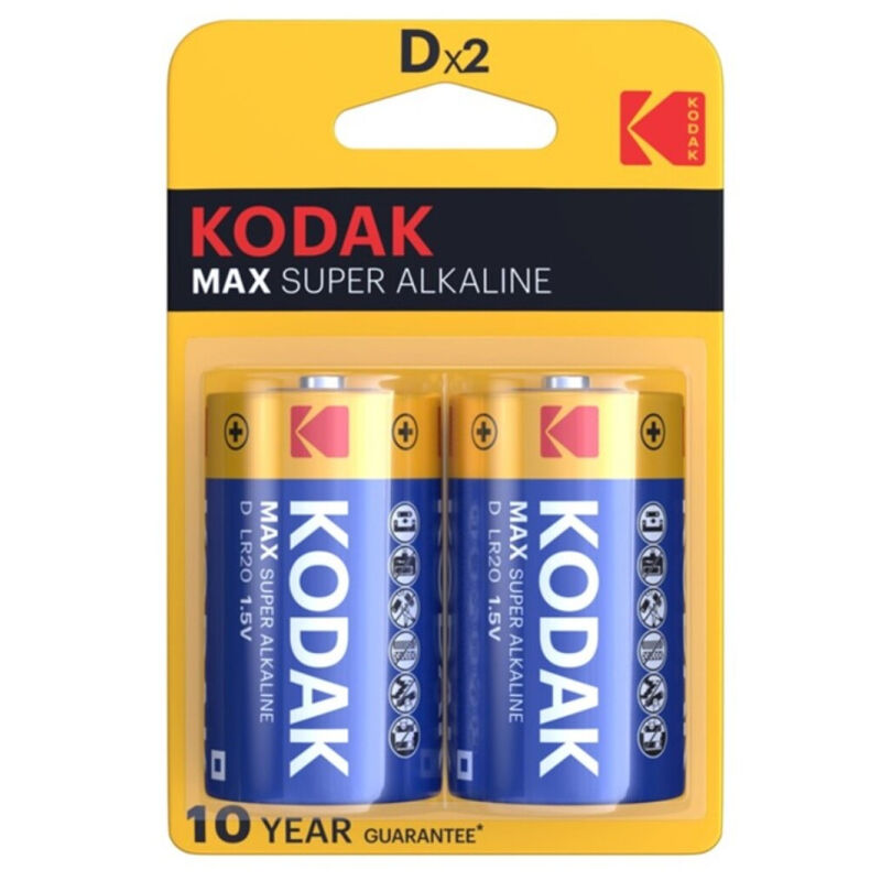 KODAK - MAX D LR20 ALKALINE BATTERY BLISTER*2