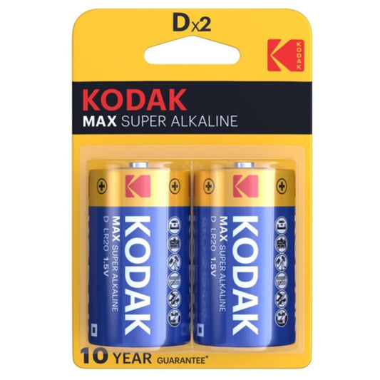 KODAK - BATERIA ALCALINA MAX D LR20 BLISTER*2