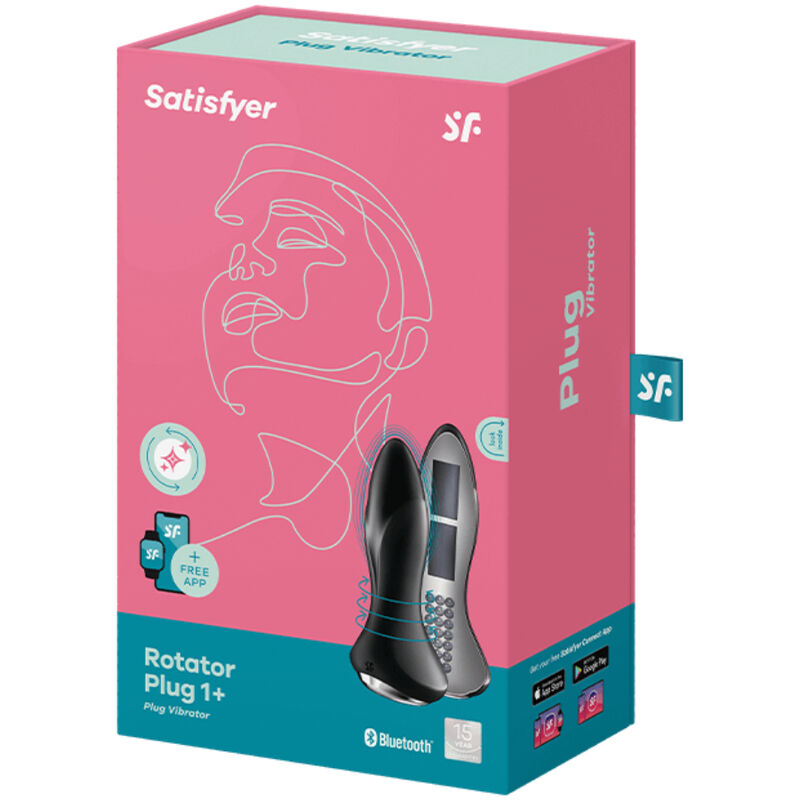 SATISFYER - ROTATOR PLUG 1+ PLUG VIBRATÓRIO APP VERMELHO