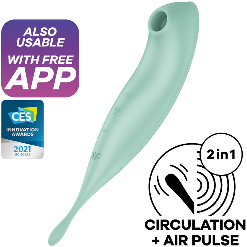 SATISFYER - TWIRLING PRO+ STIMULATOR AND VIBRATOR APP RED