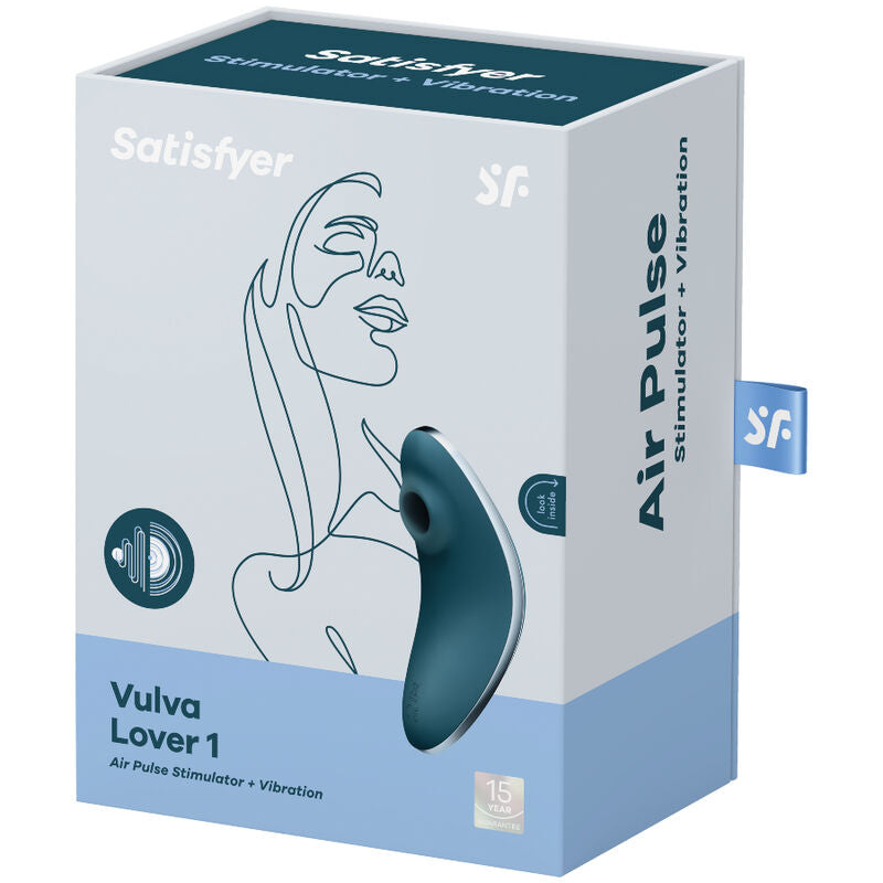 SATISFYER - VULVA LOVER 1 STIMULATOR AND VIBRATOR BLUE