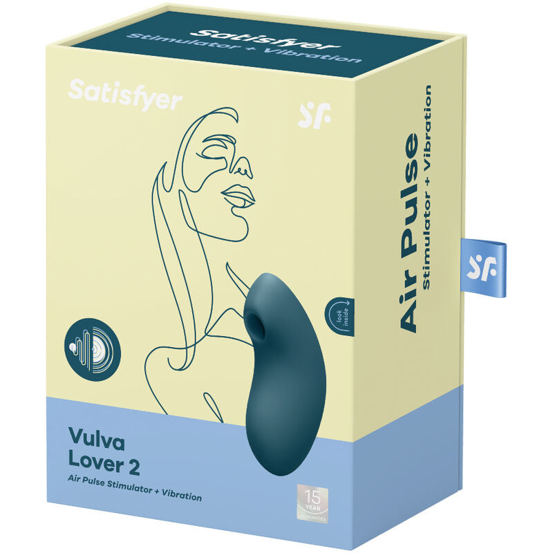 SATISFYER - VULVA LOVER 2 ESTIMULADOR E VIBRADOR AZUL