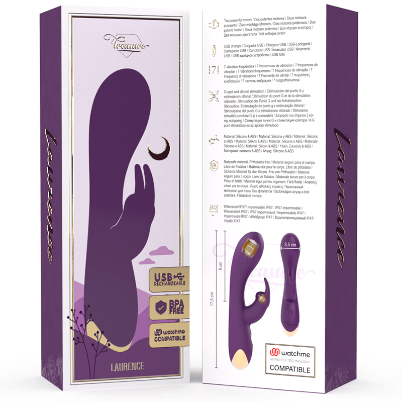 TREASURE - LAURENCE RABBIT VIBRATOR COMPATIBLE WITH WATCHME WIRELESS TECHNOLOGY