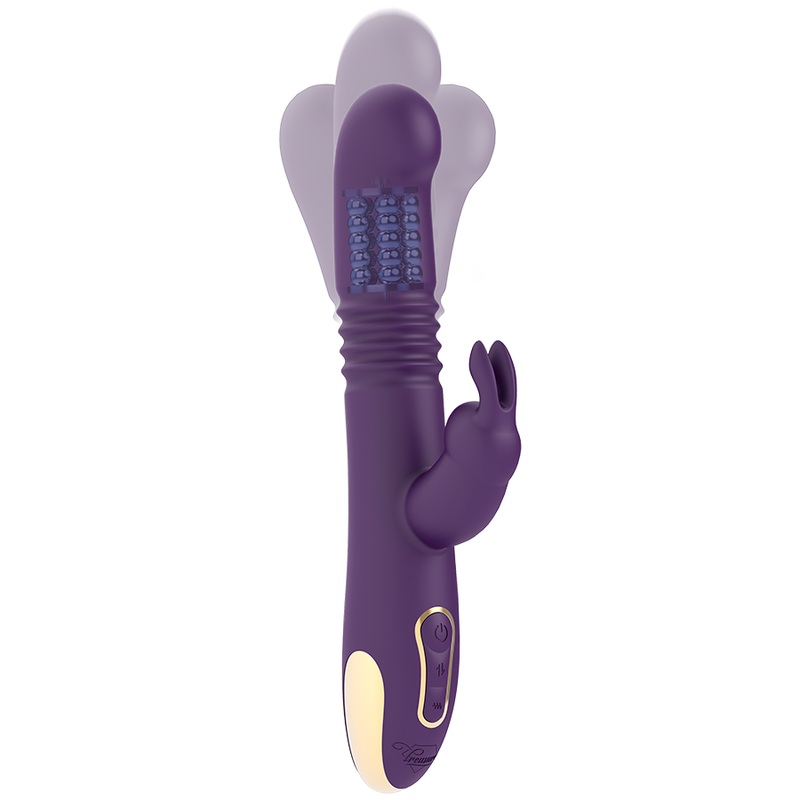 TREASURE - BASTIAN RABBIT PARA CIMA E PARA BAIXO, ROTATOR E VIBRADOR COMPATÍVEL COM TECNOLOGIA WIRELESS WATCHME