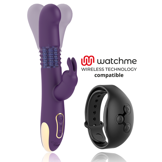 TREASURE - BASTIAN RABBIT PARA CIMA E PARA BAIXO, ROTATOR E VIBRADOR COMPATÍVEL COM TECNOLOGIA WIRELESS WATCHME