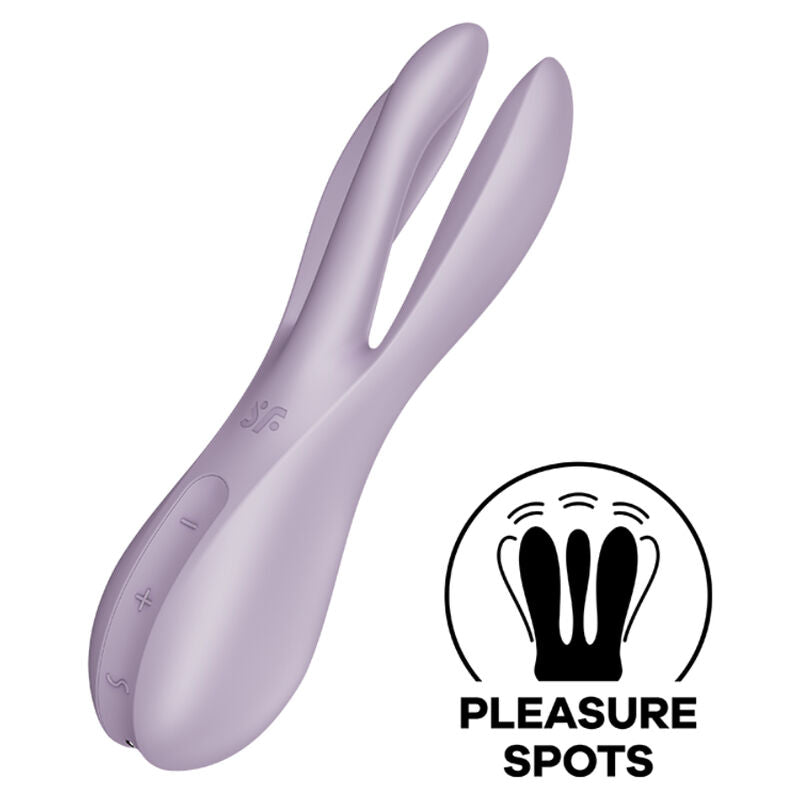 SATISFYER - VIBRADOR THREESOME 2 PRETO