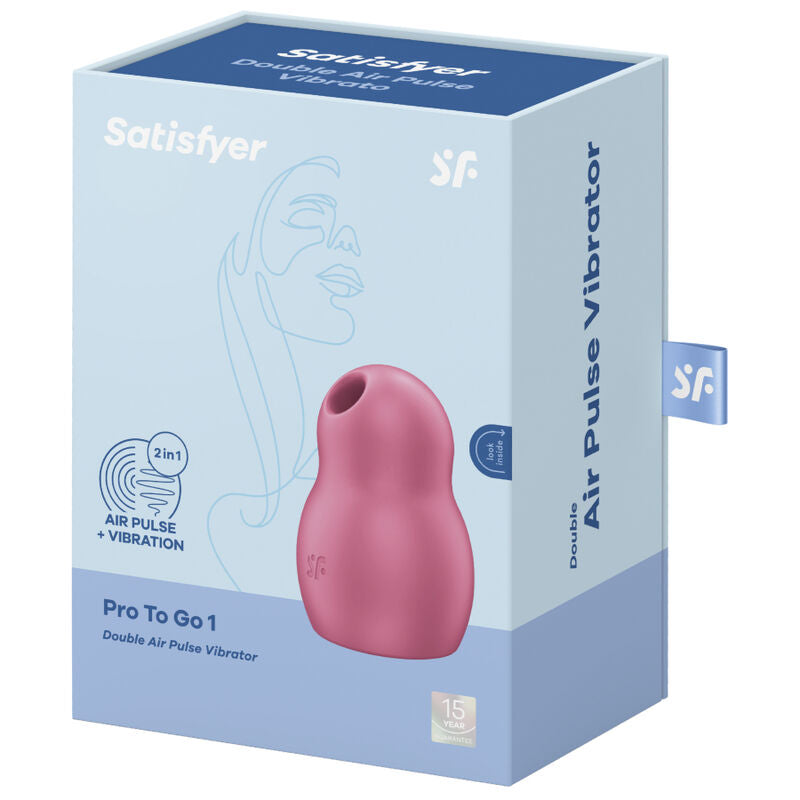 SATISFYER - PRO TO GO 1 DOUBLE RED VIBRATOR AND STIMULATOR