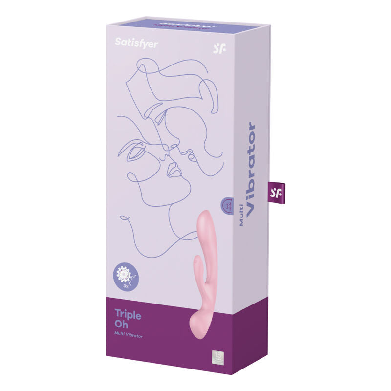 SATISFYER - VIBRADOR HÍBRIDO TRIPLE OH ROSA