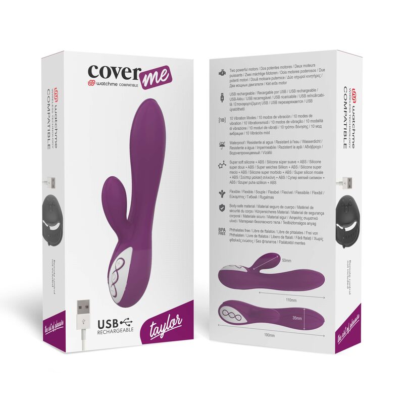 COVERME - VIBRADOR TAYLOR COMPATÍVEL COM TECNOLOGIA WIRELESS WATCHME