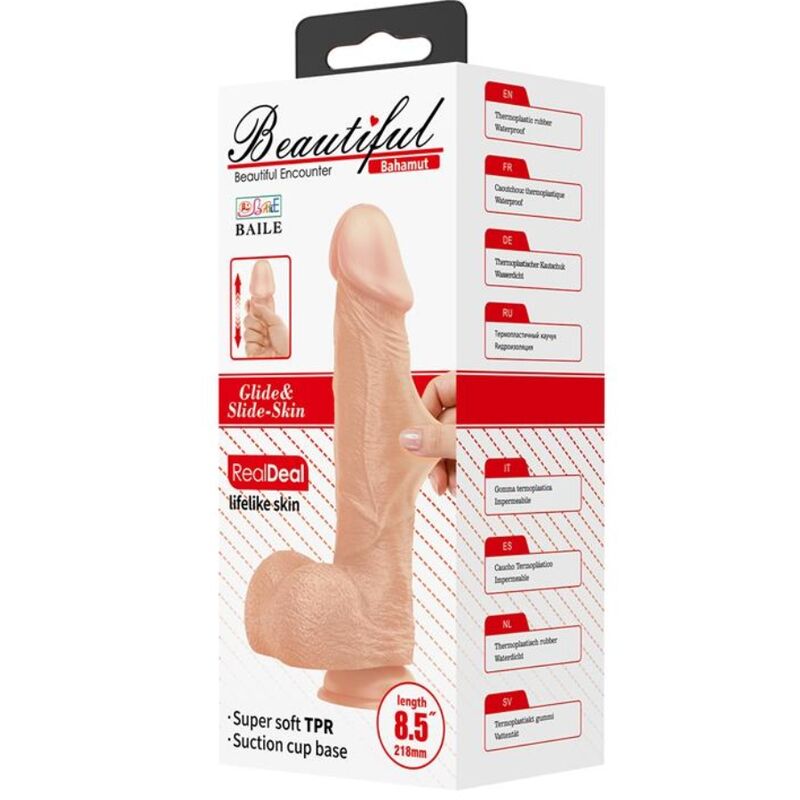 DANCE - BEAUTIFUL ENCOUNTER BAHAMUT FLEXIBLE REALISTIC DILDO 21.8 CM NATURAL