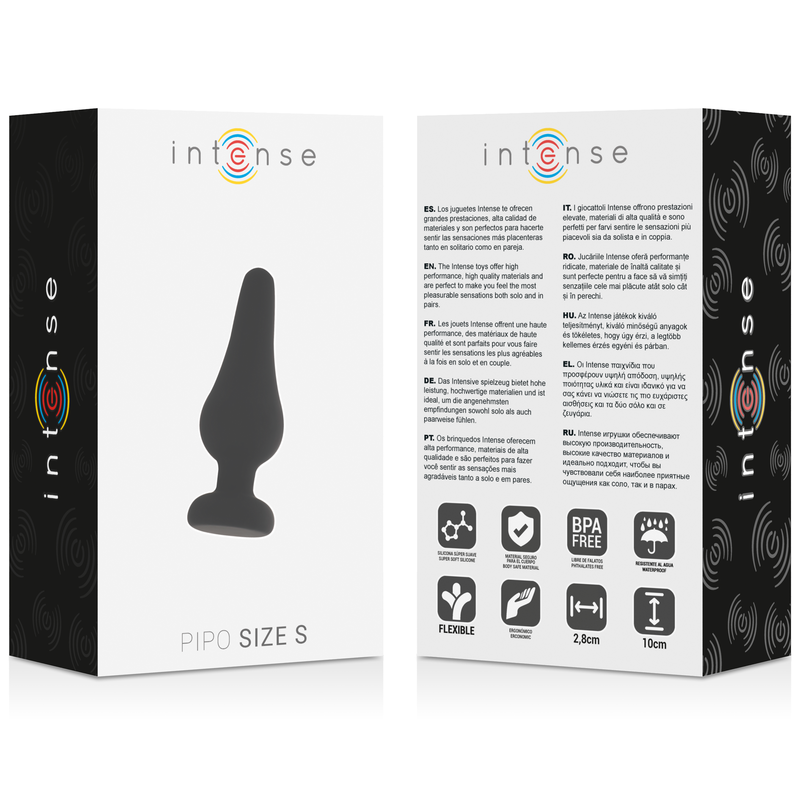 INTENSO - PLUG ANAL PIPO S SILICONE PRETO 9,8 CM