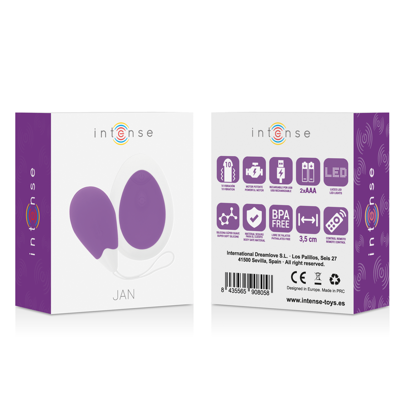 INTENSO - JAN VIBRATING EGG CONTROLE REMOTO LILAC